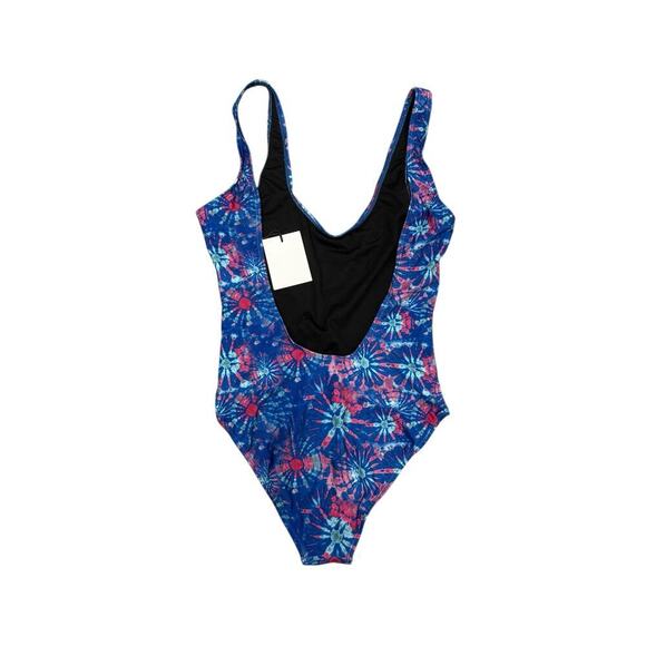 Onia One‎ Piece Tie Dye Fireworks Swimwear Backless Blue - Picture 6 of 6